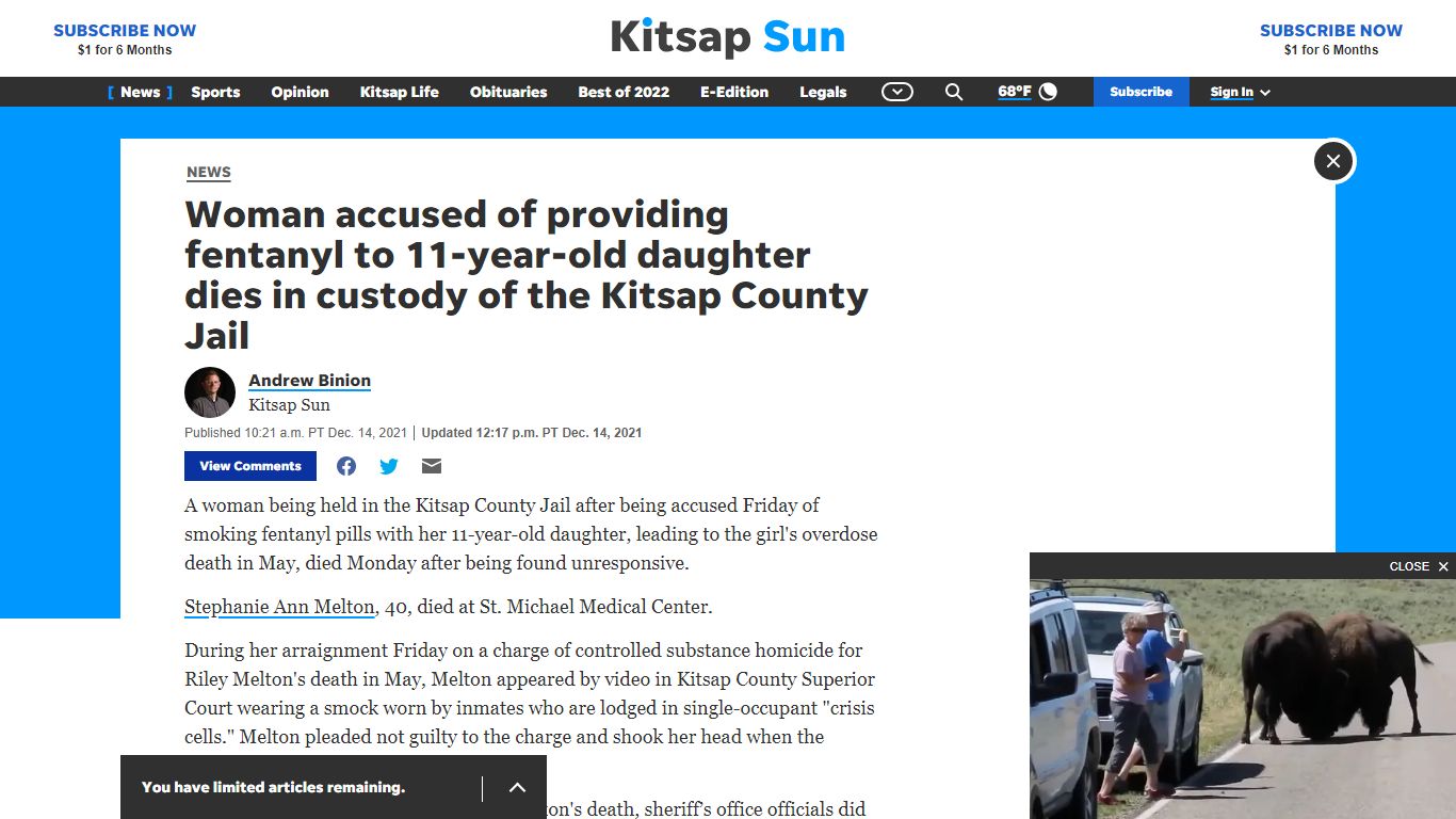 Woman dies in custody of the Kitsap County Jail